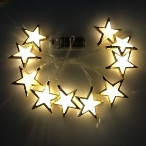 1.65m 10 Lights USB Model LED Star Moon Light String Eid Al-Adha decoratieve hanger (ster-warm wit)
