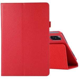 For Honor Tablet V7 Pro Litchi Texture Solid Color Horizontal Flip Leather Case with Holder & Pen Slot(Red)