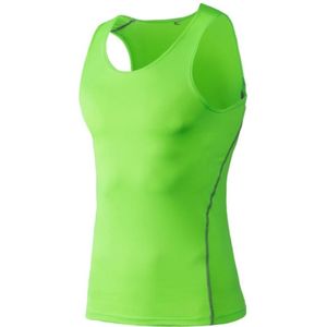 Fitness Running Training Tight Quick Dry Vest (Color:Fluorescent Green Size:XL)