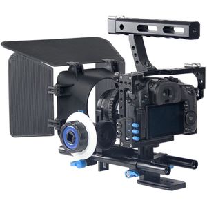 YELANGU YLG1105A Handle Video Camera Cage Stabilizer Kit with Matte Box & Follow Focus for Panasonic Lumix DMC-GH4 & G7 / Sony A7 & A7S & A7R & A7RII & A7SII