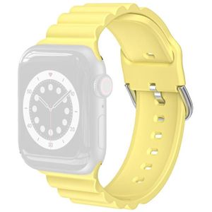 Business B Style Silicone Watch Strap For Apple Watch Series 6 & SE & 5 & 4 44mm / 3 & 2 & 1 42mm(Yellow)