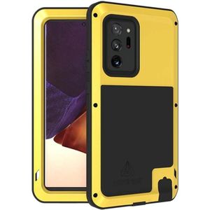 For Samsung Galaxy Note 20 Ultra LOVE MEI Metal Shockproof Waterproof Dustproof Protective Case without Glass(Yellow)