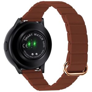 Voor Samsung Galaxy Watch5 20mm magnetische gesp lederen horlogeband (rosé goud + donkerbruin)