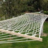 Outdoor Mesh Hammock Cotton Thread Solid Wood Stick Hammock Indoor Swing  Size: 200x80cm