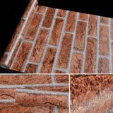 Iron Phosphate Creative 3D Stone Brick Decoration Wallpaper Stickers Bedroom Living Room Wall Waterproof Wallpaper Roll  Size: 45 x 1000cm