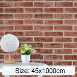 Iron Phosphate Creative 3D Stone Brick Decoration Wallpaper Stickers Bedroom Living Room Wall Waterproof Wallpaper Roll  Size: 45 x 1000cm