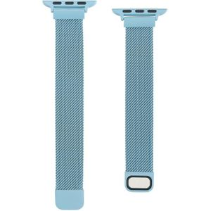 Kleine taille dual section milan vervangende watchband voor Apple Watch Series 7 & 6 & se & 5 & 4 44mm / 3 & 2 & 1 42mm (Emerald Green)