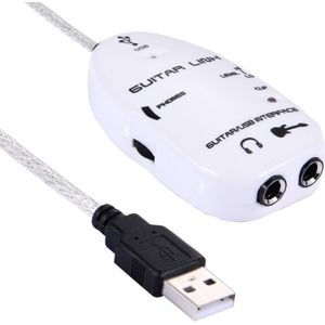 USB Interface Guitar Link Cable PC / MAC Recording(White)