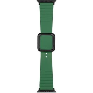 Zwarte vierkante gesp siliconen horlogeband voor Apple Watch Series 7 41 mm / 6 & SE & 5 & 4 40 mm / 3 & 2 & 1 38 mm