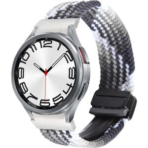 Voor Samsung Galaxy Watch 6/5/4 magnetische vouwgesp nylon geweven horlogeband (kleurrijk zwart)
