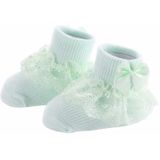 3 Pairs Bow Lace Baby Socks Newborn Cotton Baby Sock  Size:S(Green)