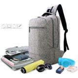 Universal Multi-Function Canvas Cloth Laptop Computer Shoulders Bag Business Backpack Students Bag  Size: 43x28x12cm  For 15.6 inch and Below Macbook  Samsung  Lenovo  Sony  DELL Alienware  CHUWI  ASUS  HP(Purple)