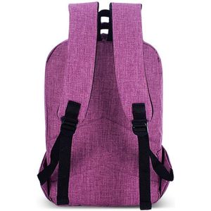 Universal Multi-Function Canvas Cloth Laptop Computer Shoulders Bag Business Backpack Students Bag  Size: 43x28x12cm  For 15.6 inch and Below Macbook  Samsung  Lenovo  Sony  DELL Alienware  CHUWI  ASUS  HP(Purple)