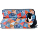 Voor Google Pixel 8 Pro CaseNeo kleurrijke magnetische RFID anti-diefstal lederen telefoonhoes (rood + blauw)