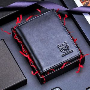 BUFF CAPTAIN 027 Men Short Anti-Theft Wallet Leather Multi-Card Thicken Wallet  Colour: Black