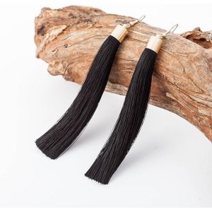 3 PCS Women Boho Fashion Long Tassel Earrings(Black)