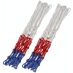 2 Pairs Outdoor Round Rope Basketball Net  Colour: 5.0mm Bold Polypropylene(White Red Blue)