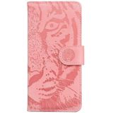 For Motorola Moto E (2020) / Moto E7 Tiger Embossing Pattern Horizontal Flip Leather Case with Holder & Card Slots & Wallet(Pink)