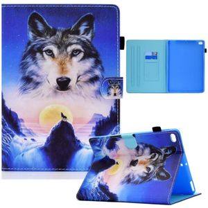 Colored Drawing Horizontal Flip Leather Case with Holder & Card Slots & Sleep / Wake-up Function For iPad Air / Air 2 / iPad 9.7 (2017) / (2018)(Wolf)