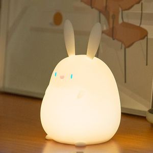 Leuke Cartoon Bunny USB Pat Touch Timing Silicone Lamp