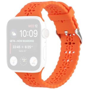 Uitgeholde Siliconen Vervanging Horlogeband voor Apple Watch Series 7 41mm / 6 & SE & 5 & 4 40 MM / 3 & 2 & 1 38mm (Oranje)