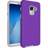 For Galaxy A8+ (2018) Anti-slip Armor Texture TPU + PC Protective Case Back Cover Shell(Purple)