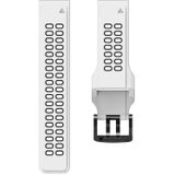 Voor Garmin Fenix 7x 26mm tweekleurige twee-gaten Siliconen Quick Release horlogeband (wit zwart)