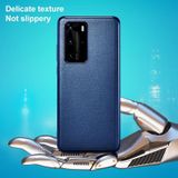 For Huawei P40 Pro Plating Cowhide Leather + PC Back Phone Case(Black)