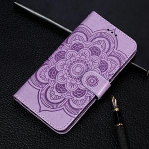 For Nokia 7.2 Mandala Embossing Pattern Horizontal Flip Leather Case with Holder & Card Slots & Wallet & Photo Frame & Lanyard(Purple)