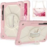 Voor Samsung Galaxy Tab S8 + 12.4 Inch SM-X800 / SM-X806 Contrast Kleur Robot Schokbestendig Siliconen + PC Tablet Case (Rose Gold + Beige)