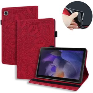 Voor Samsung Galaxy Tab A8 10.5 2021 Kalf Textuur Reliëf Flip Lederen Tablet Case(Rood)