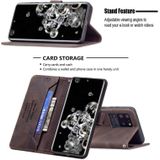 Voor Samsung Galaxy S20 Ultra Magnetische Sluiting RFID Blokkeren Anti-diefstal Lederen Case met Houder & Card Slots & Portemonnee (Bruin)