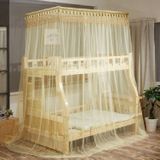 Double-layer Bunk Bed Telescopic Support Floor-to-child Bed Mosquito Net  Size:90x190 cm(Beige)