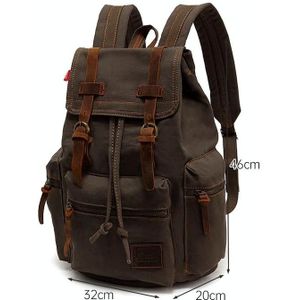 AUGUR 1039 Large Student Retro Canvas Backpack Shoulders Laptop Bag(Army Green)