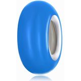 S925 Sterling Silver Color Silver Silicone Beads DIY Bracelet Necklace Accessories(Blue)