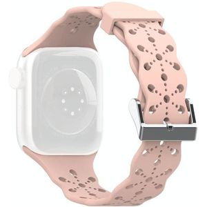 Kant siliconen horlogeband voor Apple Watch Series 7 41mm / 6 & SE & 5 & 4 40mm / 3 & 2 & 1 38mm (vintage roos)