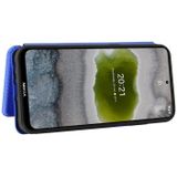 For Nokia X10 Carbon Fiber Texture Magnetic Horizontal Flip TPU + PC + PU Leather Case with Card Slot(Blue)
