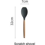 Silicone Wood Handle Spatula Heat-resistant Soup Spoon Non-stick Special Cooking Shovel Kitchen Tools Spatula Shovel