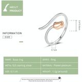S925 Sterling zilver roos vrouwen open ring