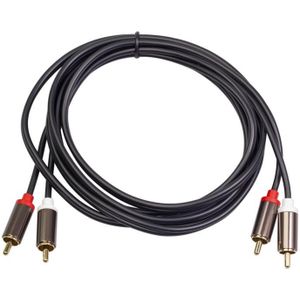 3660B 2 x RCA to 2 x RCA Gold-plated Audio Cable  Cable Length:2m(Black)