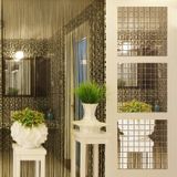 100 PCS Square Crystal Mosaic Mirror Acrylic Stereo Wall Stickers Creative Background Home Living Room Wall Sticker Size:4*4cm(Black)