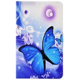 Voor Samsung Galaxy Tab A 10.1 2019 elektrisch geperst TPU lederen tablethoes (blauwe vlinder)