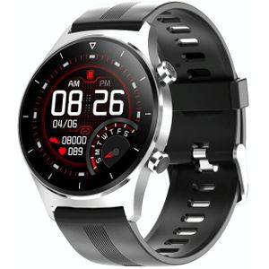 E13 1.28 inch IPS Color Screen Smart Watch  IP68 Waterproof  Silicone Watchband Support Heart Rate Monitoring/Blood Pressure Monitoring/Blood Oxygen Monitoring/Sleep Monitoring(Silver)