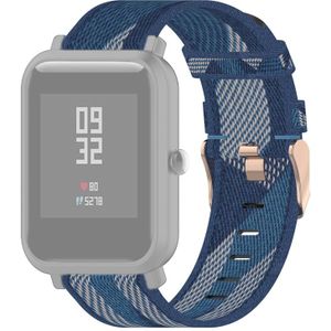 20mm Stripe Weave Nylon Wrist Strap Watch Band for Huami Amazfit GTR 42mm / GTS / BIP / BIP Lite(Blue)