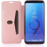 For Samsung Galaxy S9+ Bronzing Plating PU + TPU Horizontal Flip Leather Case with Holder & Card Slot(Pink White)