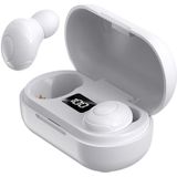 T8 TWS Intelligent Noise Cancelling IPX6 Waterproof Bluetooth Earphone with Magnetic Charging Box & Digital Display  Support Automatic Pairing & HD Call & Voice Assistant(White)