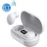 T8 TWS Intelligent Noise Cancelling IPX6 Waterproof Bluetooth Earphone with Magnetic Charging Box & Digital Display  Support Automatic Pairing & HD Call & Voice Assistant(White)