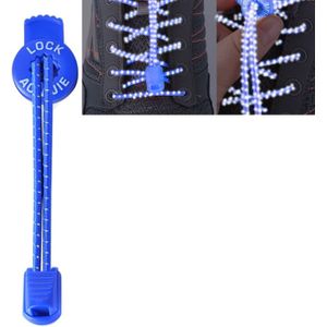 AONIJIE Unisex verstelbare elastische reflecterende sport Lace Quick Lock Shoelace(Blue)