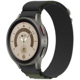 Voor Samsung Galaxy Watch5 / Watch5 Pro / Watch4 / Watch4 Klassieke universele nylon lus horlogeband (zwart + groen)