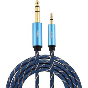 EMK 3.5mm Jack Male to 6.35mm Jack Male Gold Plated Connector Nylon Braid AUX Cable for Computer / X-BOX / PS3 / CD / DVD  Cable Length:2m(Dark Blue)